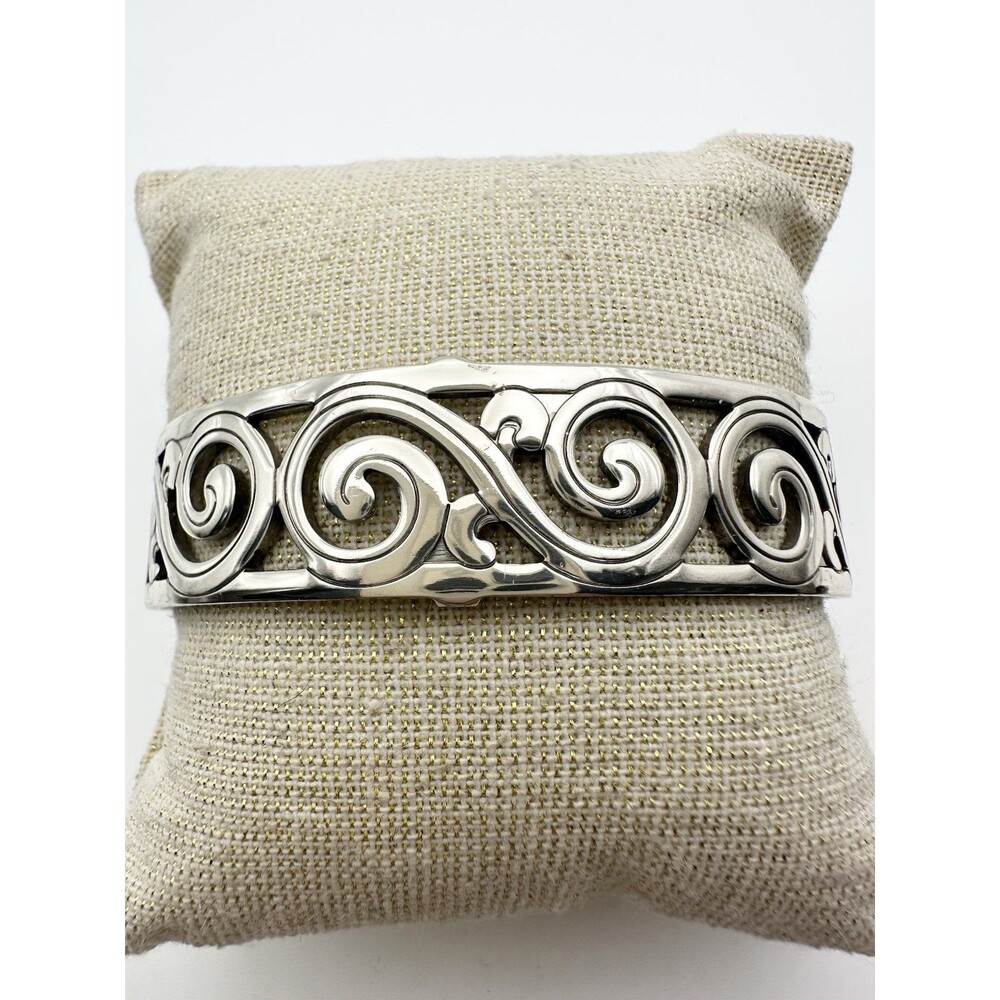Brighton Swirl Cuff Bracelet Silver Plated 7.5”
